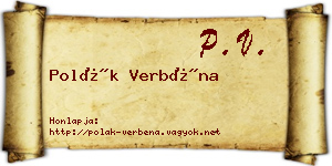 Polák Verbéna névjegykártya